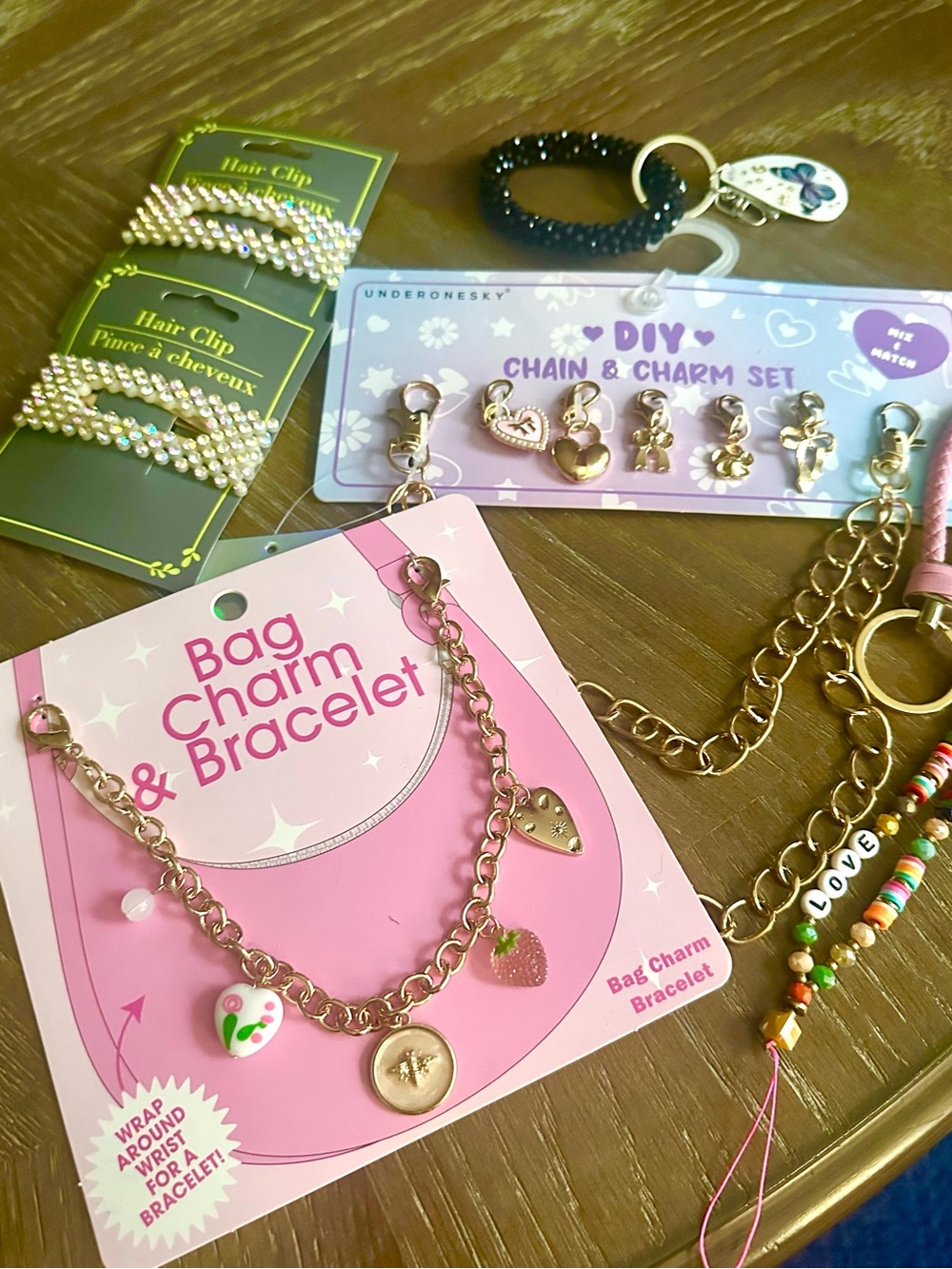 Bag Charms with Gold Chain - and more